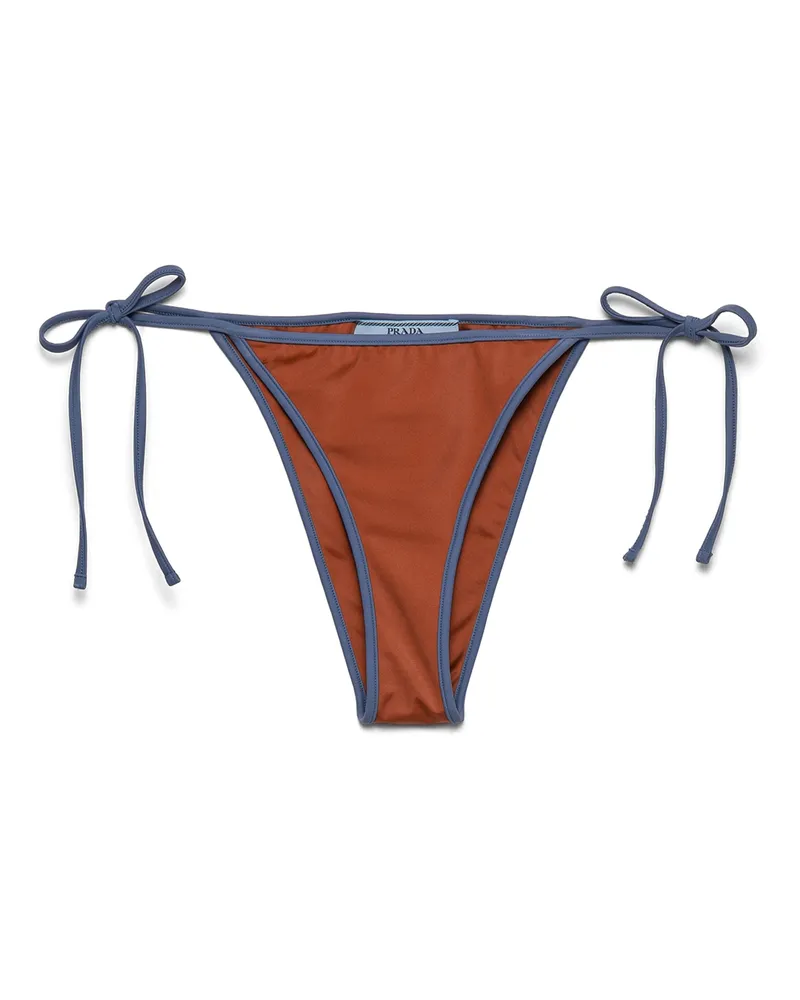 Prada Bikini-hose Aus Jersey, Damen, Rost/avionik, Größe Rost