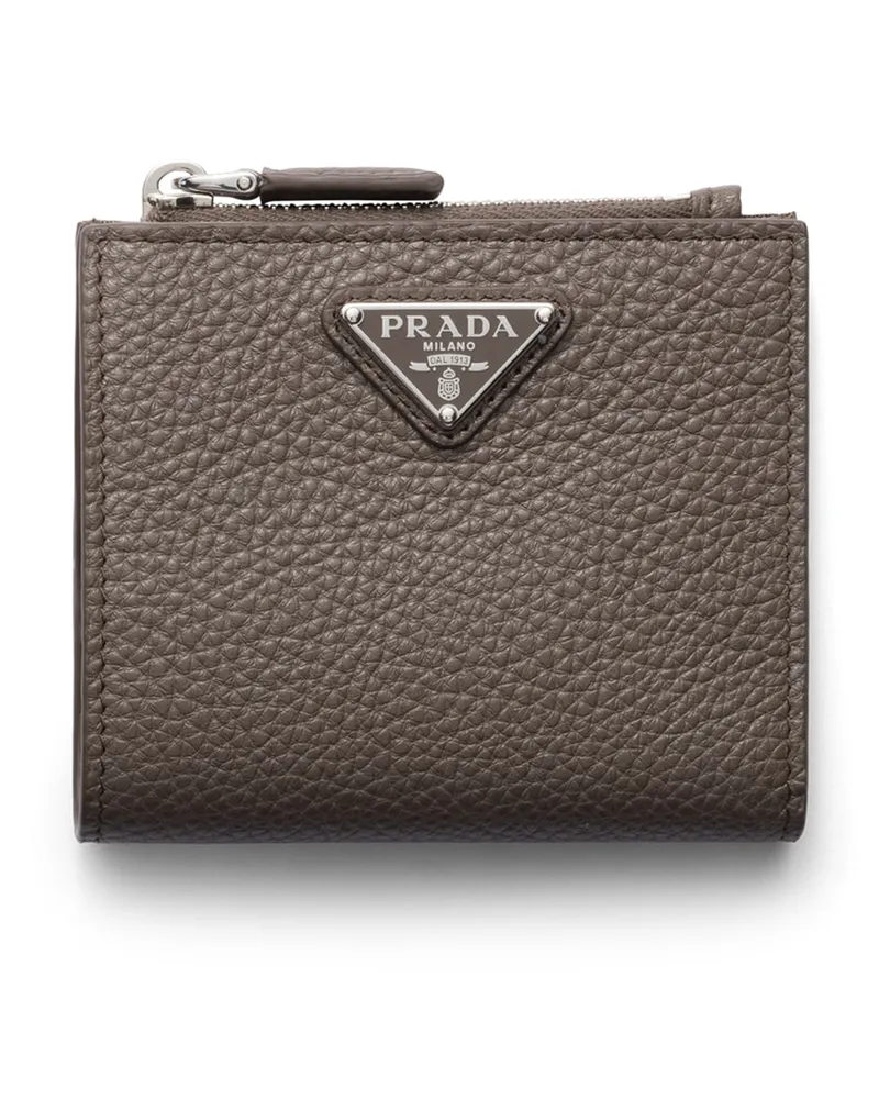 Prada Kleine Geldbörse Aus Leder, Herren, Bambusgrau Bambusgrau