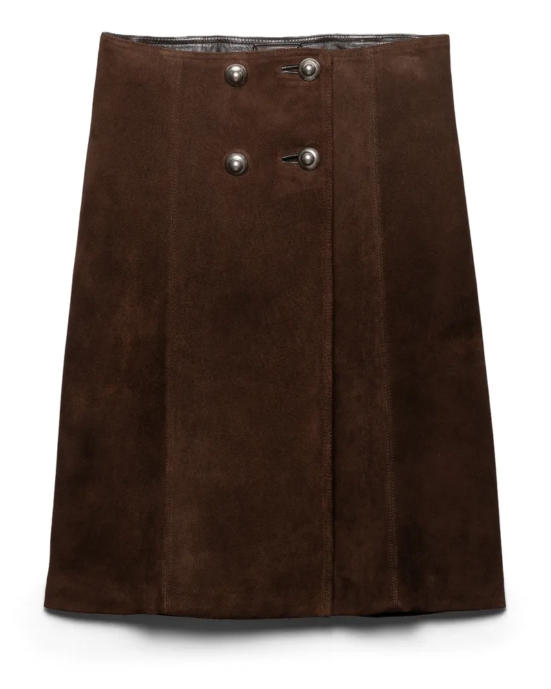 Prada Rock Aus Wildleder, Damen, Sienna, Größe Sienna