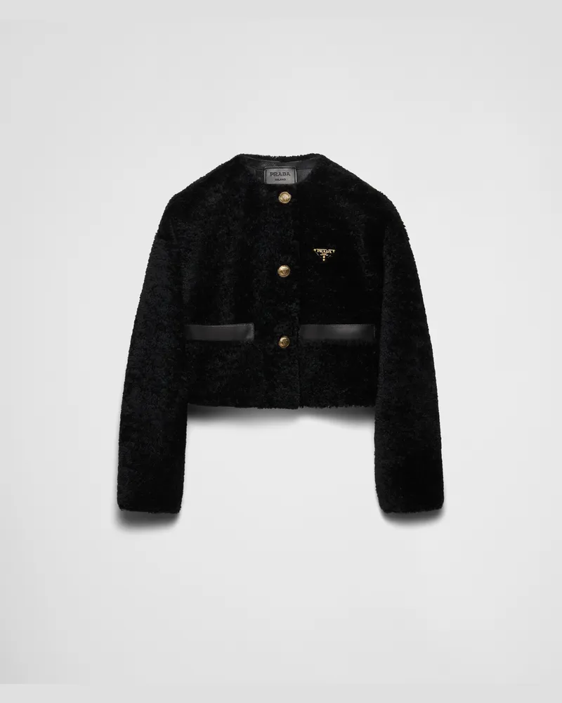 Prada Jacke aus Shearling Schwarz