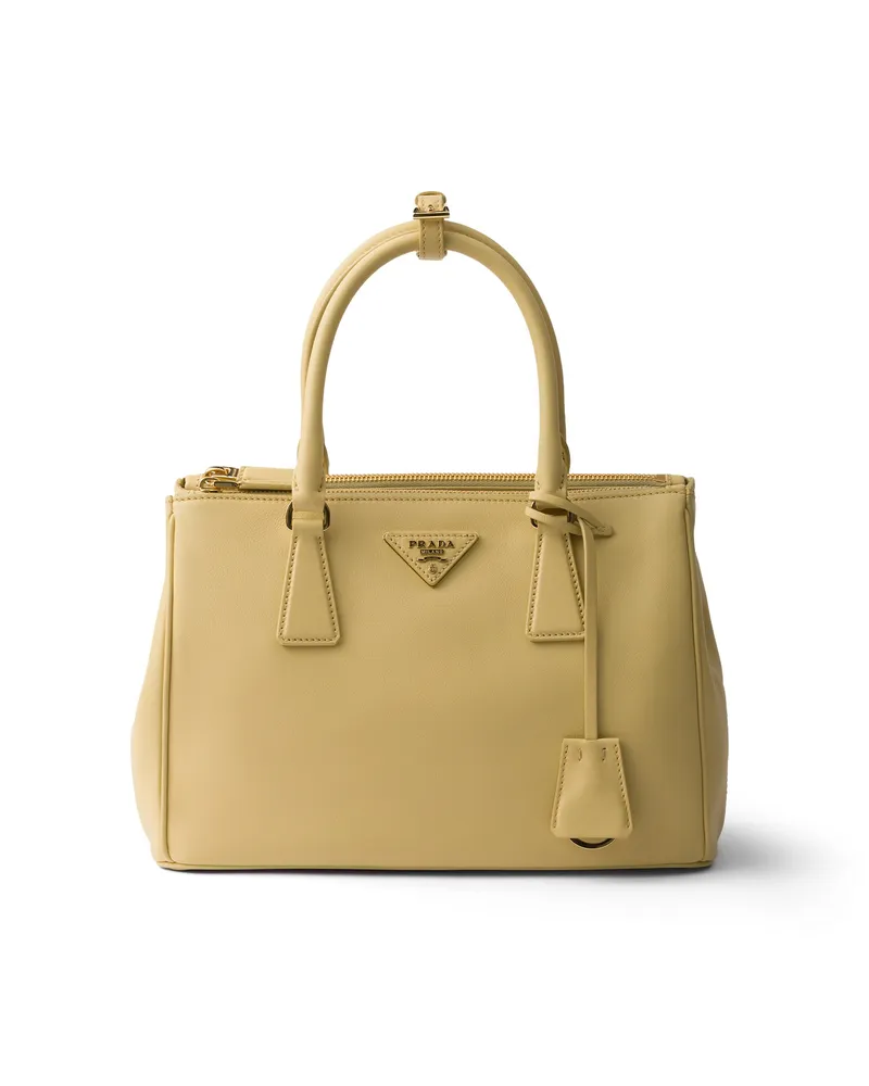 Prada Mittelgroße  Galleria Tasche Aus Leder, Damen, Vanille Vanille