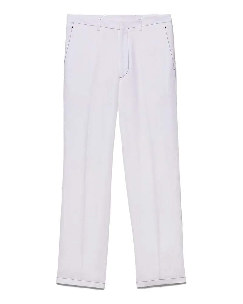 Prada Hose Aus Leinen, Herren, Weiss, Größe Weiss