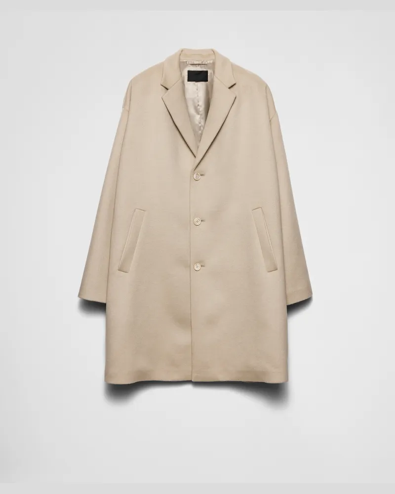 Prada Mantel aus Wollgemisch Kalkstein