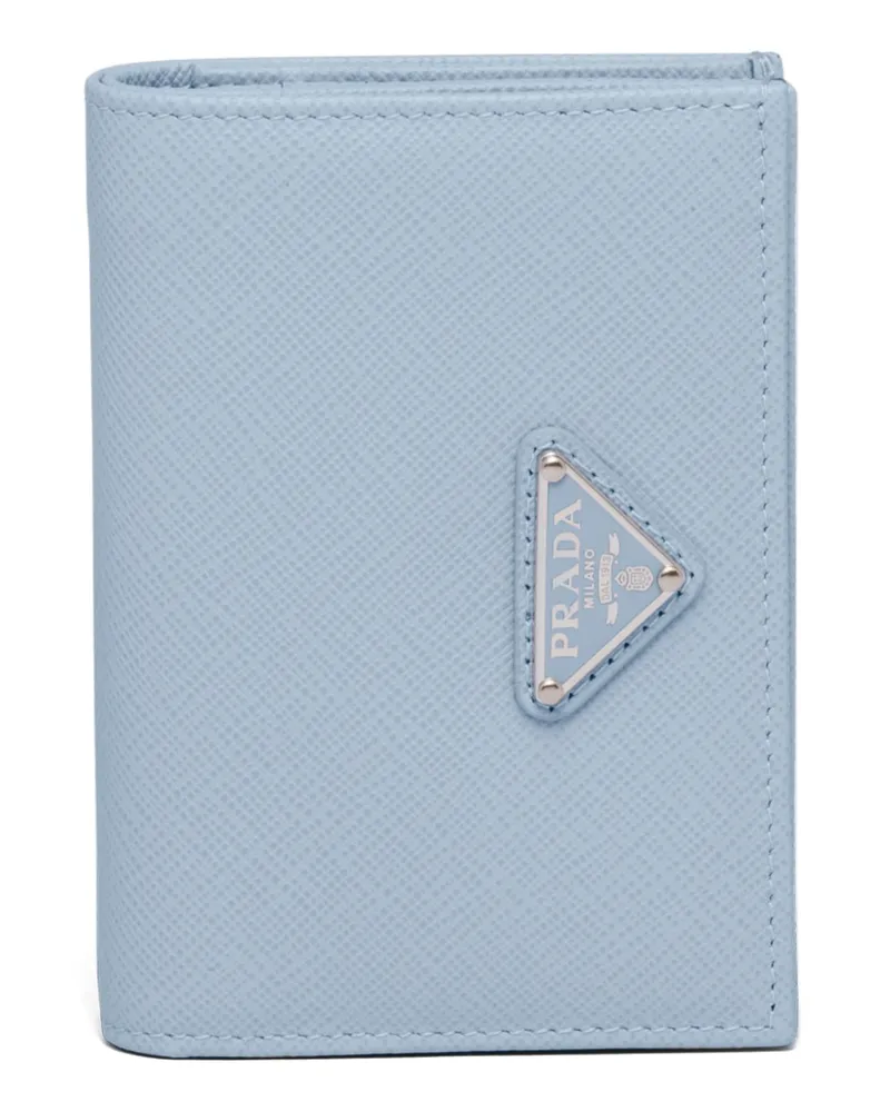 Prada Small Saffiano Leather Wallet, Damen, Blassblau Blassblau