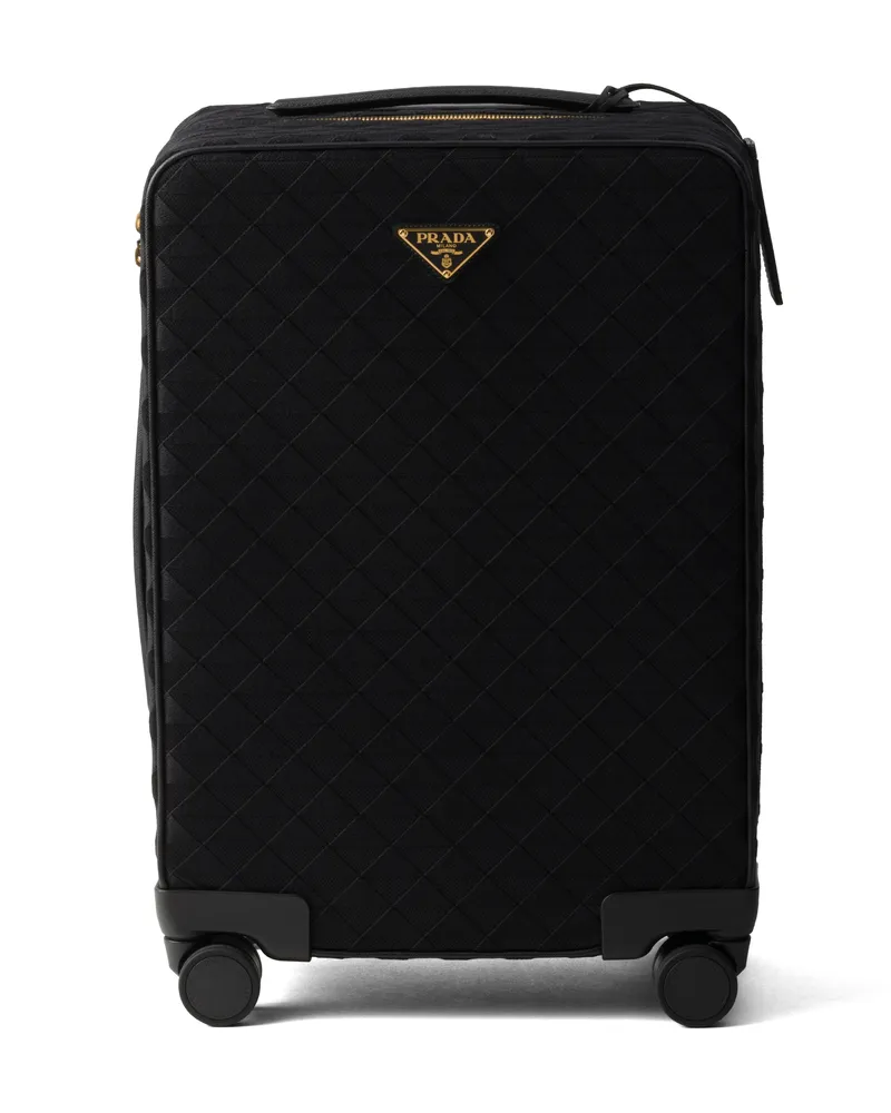 Prada Trolley Aus Besticktem Stoff, , Schwarz Schwarz