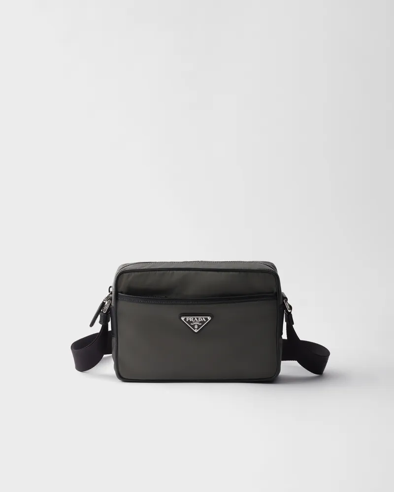 Prada Schultertasche aus Re-Nylon und Saffiano Waldgrün