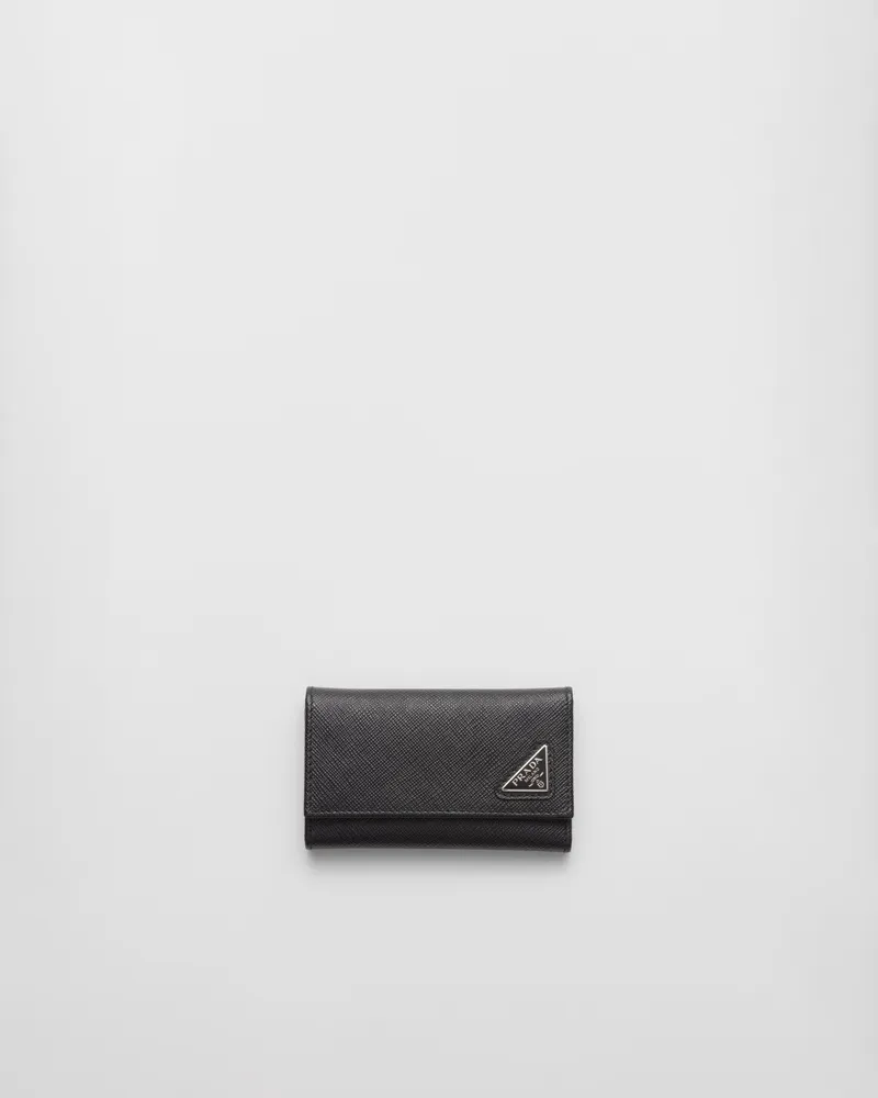 Prada Schlüsseletui aus Saffiano-Leder Schwarz