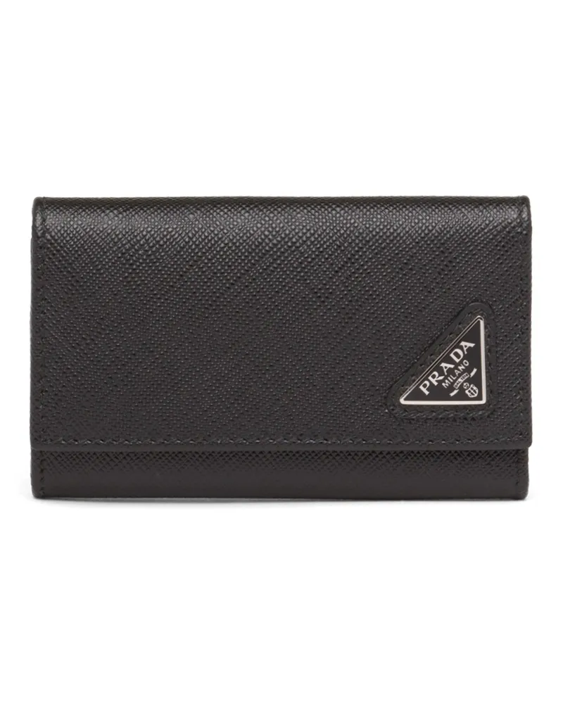 Prada Schlüsselanhänger Aus Saffiano-leder, Herren, Schwarz Schwarz