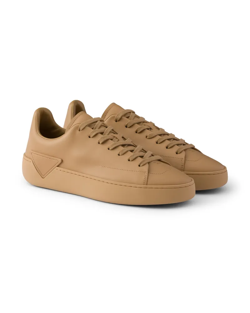 Prada Sneaker Court Aus Leder, Herren, Cappuccino, Größe 9 Cappuccino