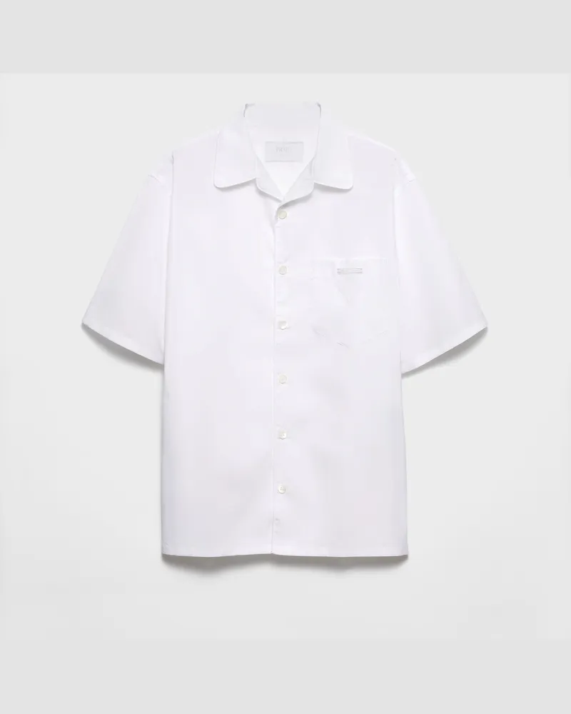 Prada Bowling-Hemd aus Baumwolle Weiss