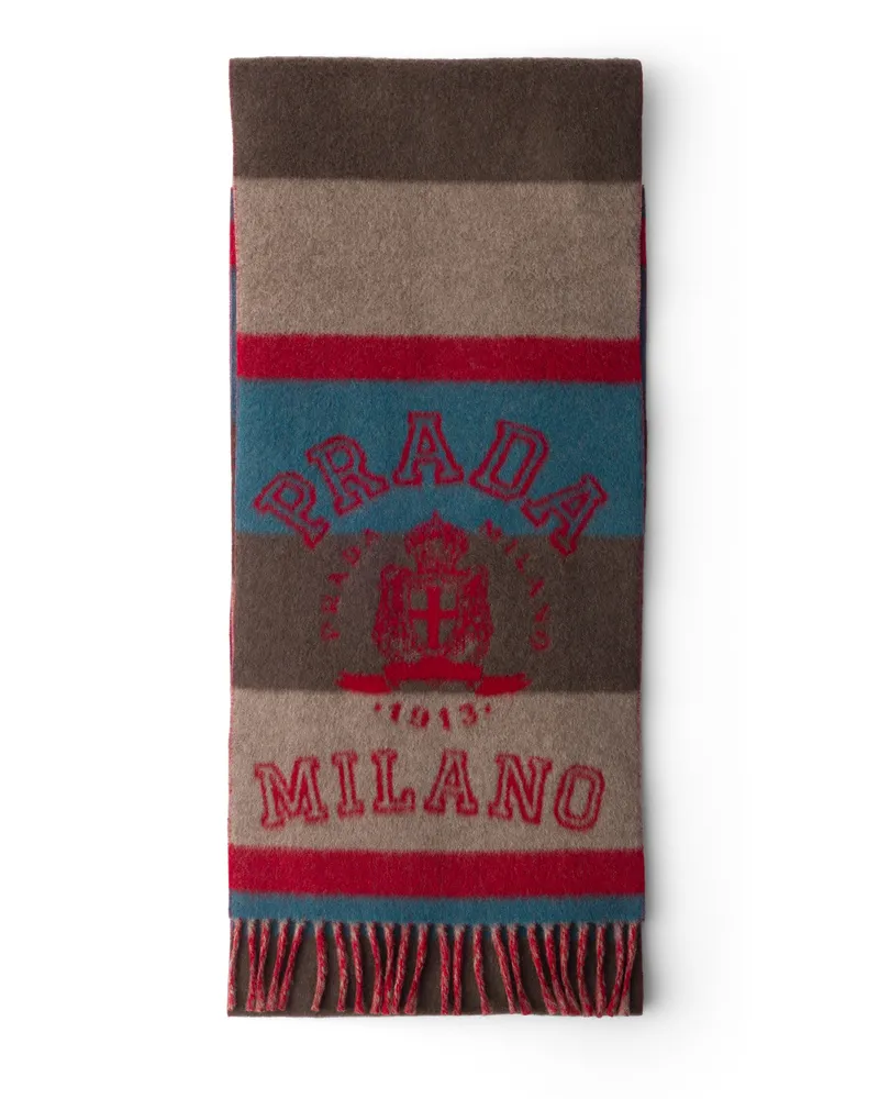 Prada Schal Aus Wolle Und Kaschmir, Herren, Red/brass Red