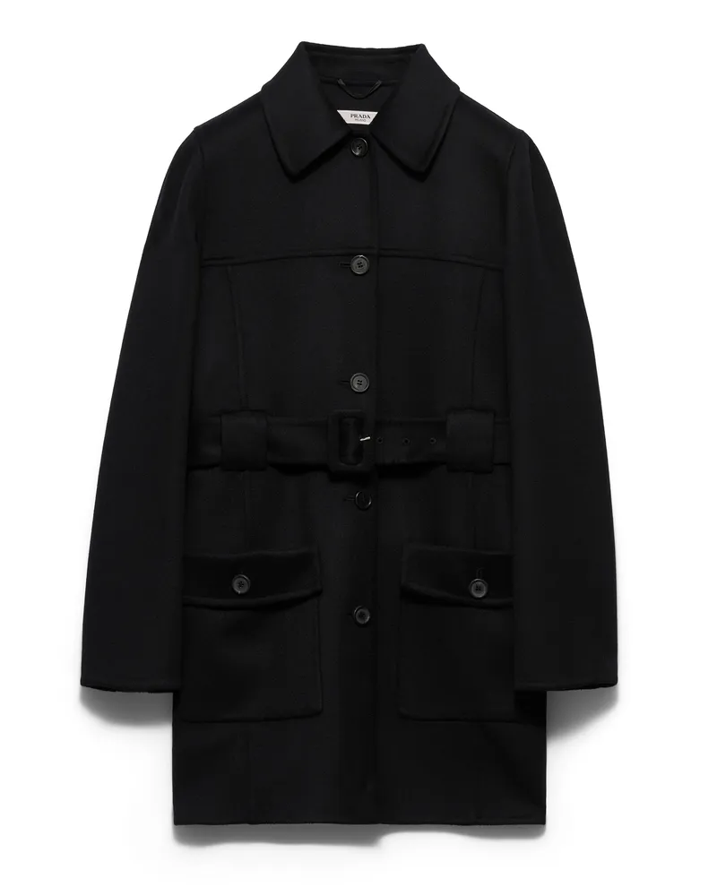 Prada Einreihige Cabanjacke Aus Double Cloth, Damen, Schwarz, Größe Schwarz