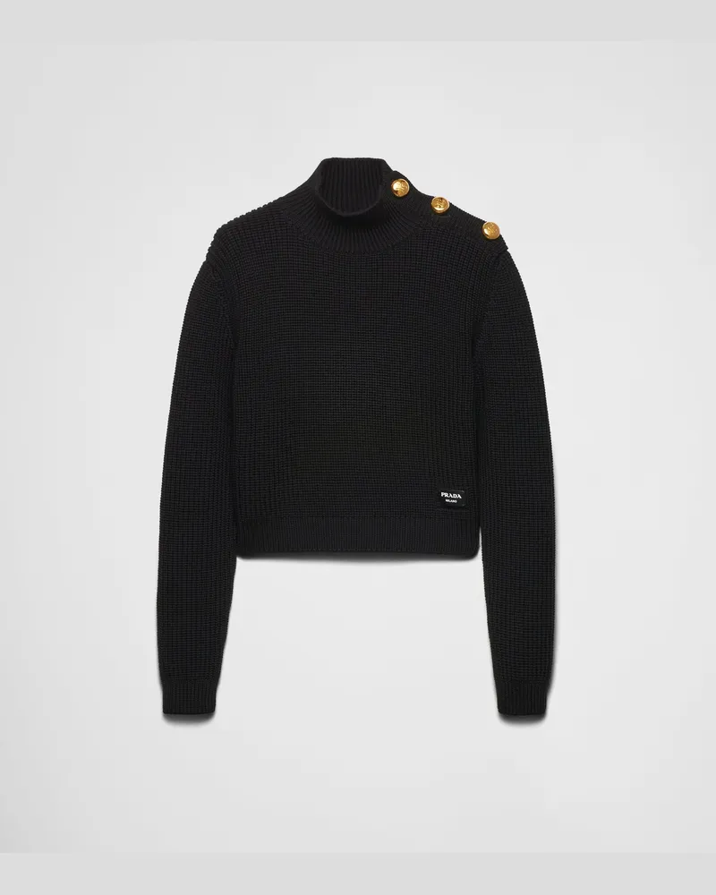 Prada Rollkragenpullover aus Wolle Schwarz