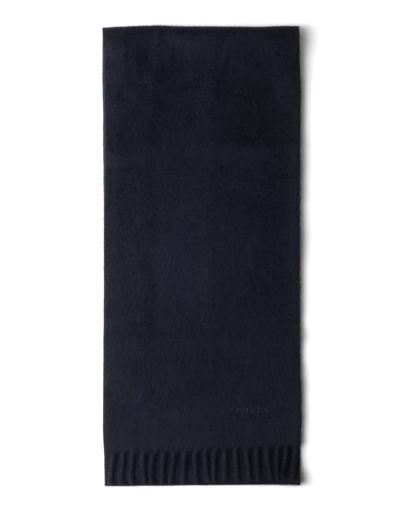 Prada Schal Aus Kaschmir, Herren, Blau Blau