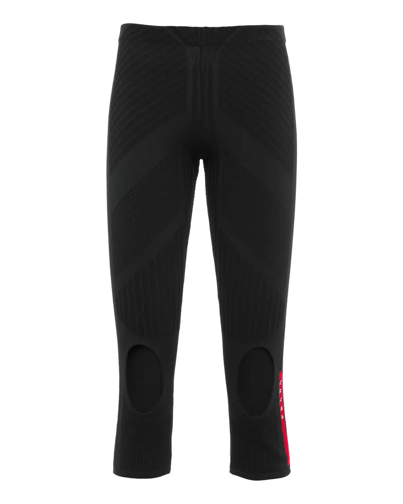 Prada Cut-out-leggings Aus Polyester, Damen, Schwarz/schwarz, Größe Schwarz