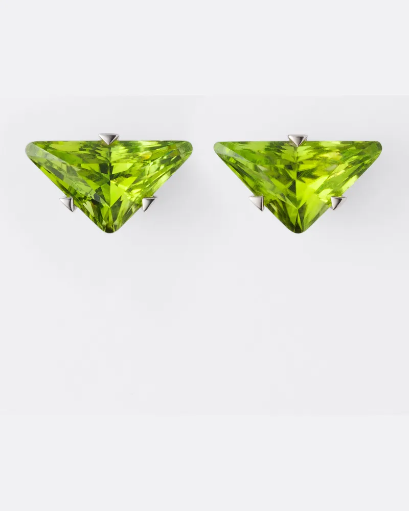 Prada Couleur Vivante Ohrstecker - Weißgold mit Peridot Gold