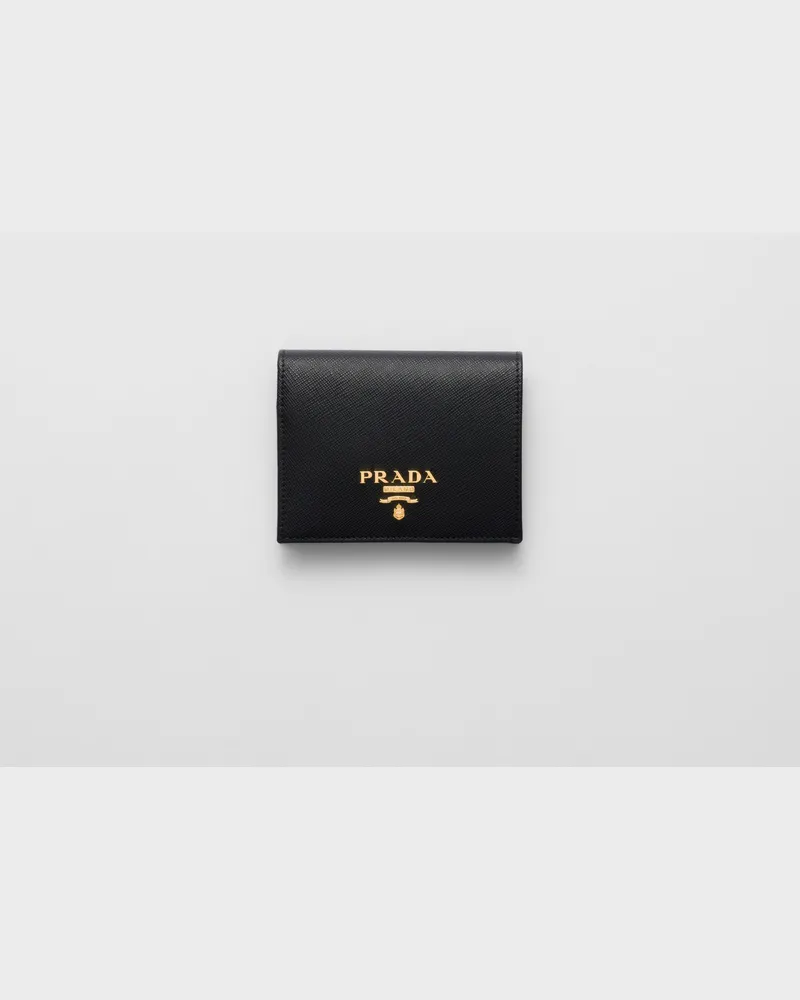 Prada Portemonnaie aus Leder Schwarz