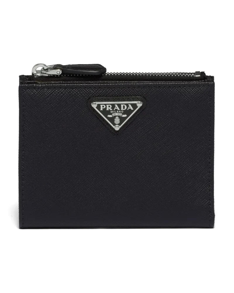 Prada Kleine Geldbörse Aus Saffiano-leder, Damen, Schwarz Schwarz