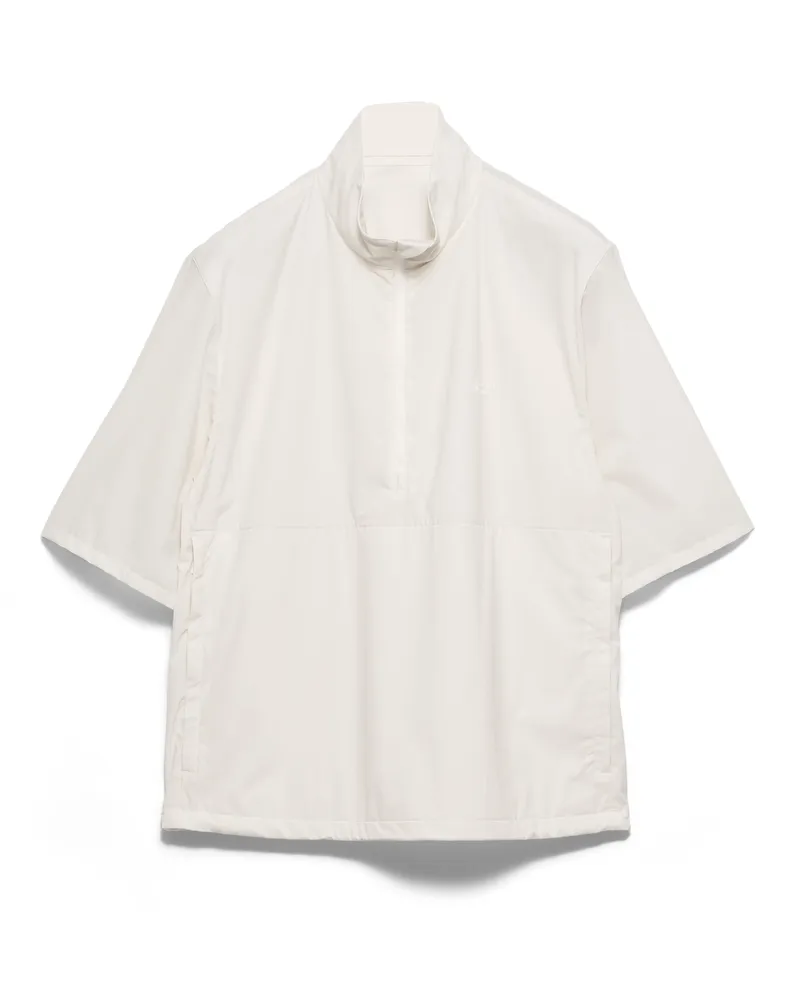 Prada Kurzärmelige Blousonjacke Aus Re-nylon, Herren, Kalkweiss, Größe Kalkweiss