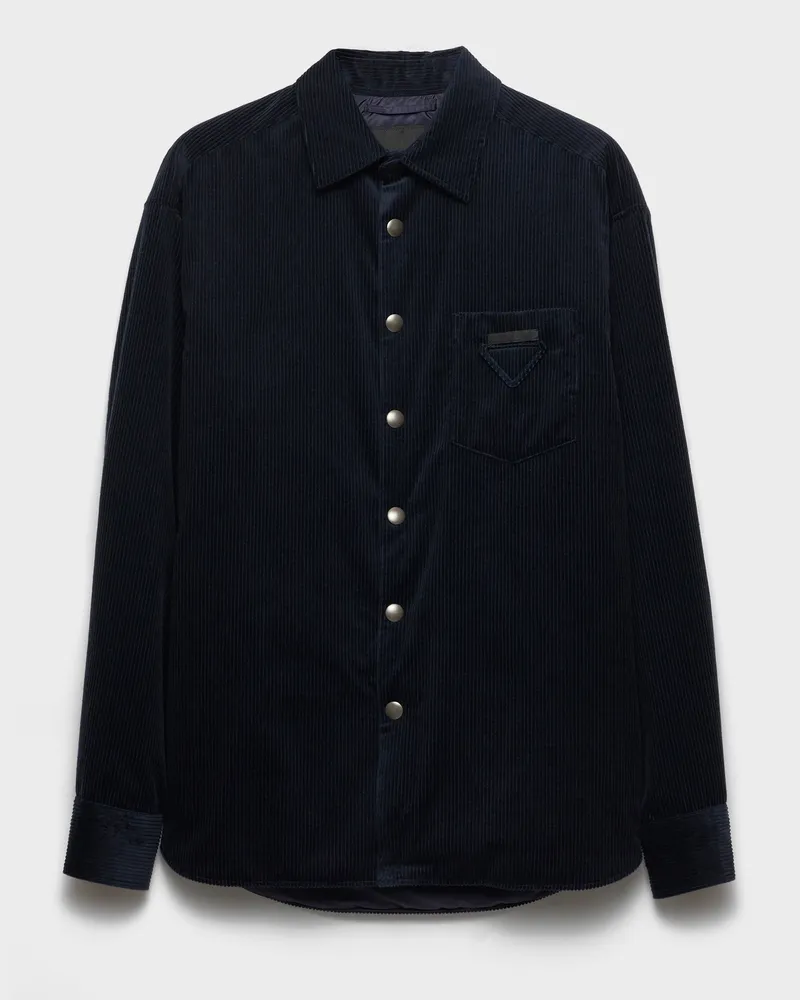 Prada Hemd aus Cord Blau