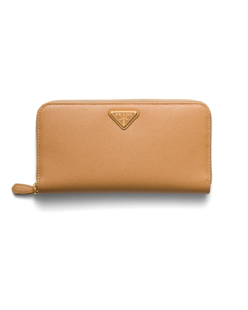 Prada Saffiano Leather Wallet, Damen, Natur Natur