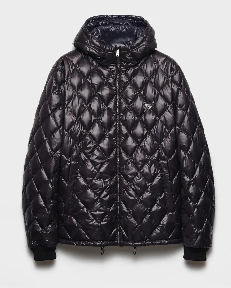 Prada Daunenjacke aus gestepptem Funktionsstoff mittlerer Gewichtsklasse Schwarz