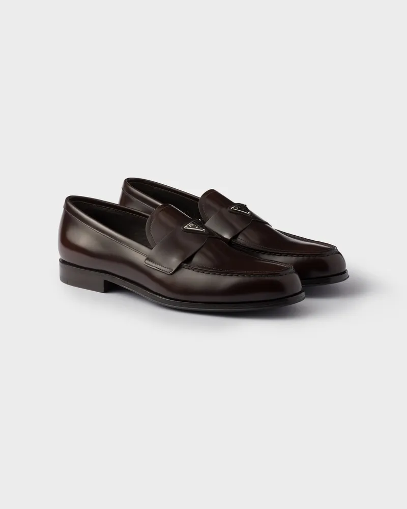 Prada Loafer aus gebürstetem Leder Sienna