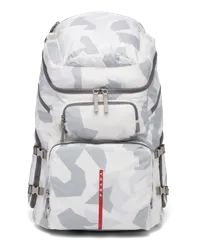 Prada Skistiefel-Rucksack Funktionsgewebe mit Print Marmorgrau