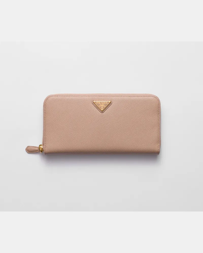 Prada Saffiano Leather Wallet Puderrosa