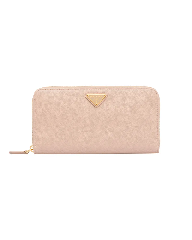 Prada Saffiano Leather Wallet, Damen, Puderrosa Puderrosa
