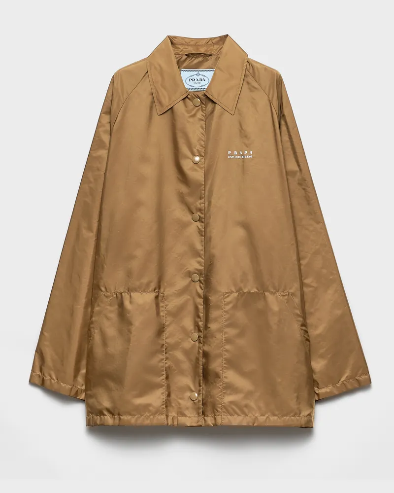 Prada Leichte Blousonjacke aus Re-Nylon Korkbeige