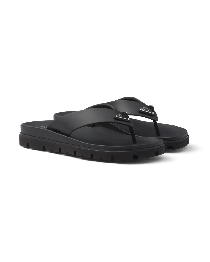 Prada Zehensteg-sandalen Aus Gummi, Herren, Schwarz, Größe 6,5 Schwarz