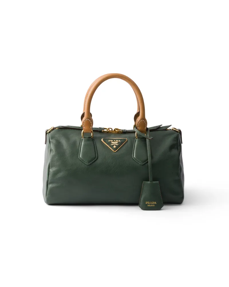 Prada Kleine Henkeltasche Aus Leder, Damen, Salbeigrün Salbeigrün