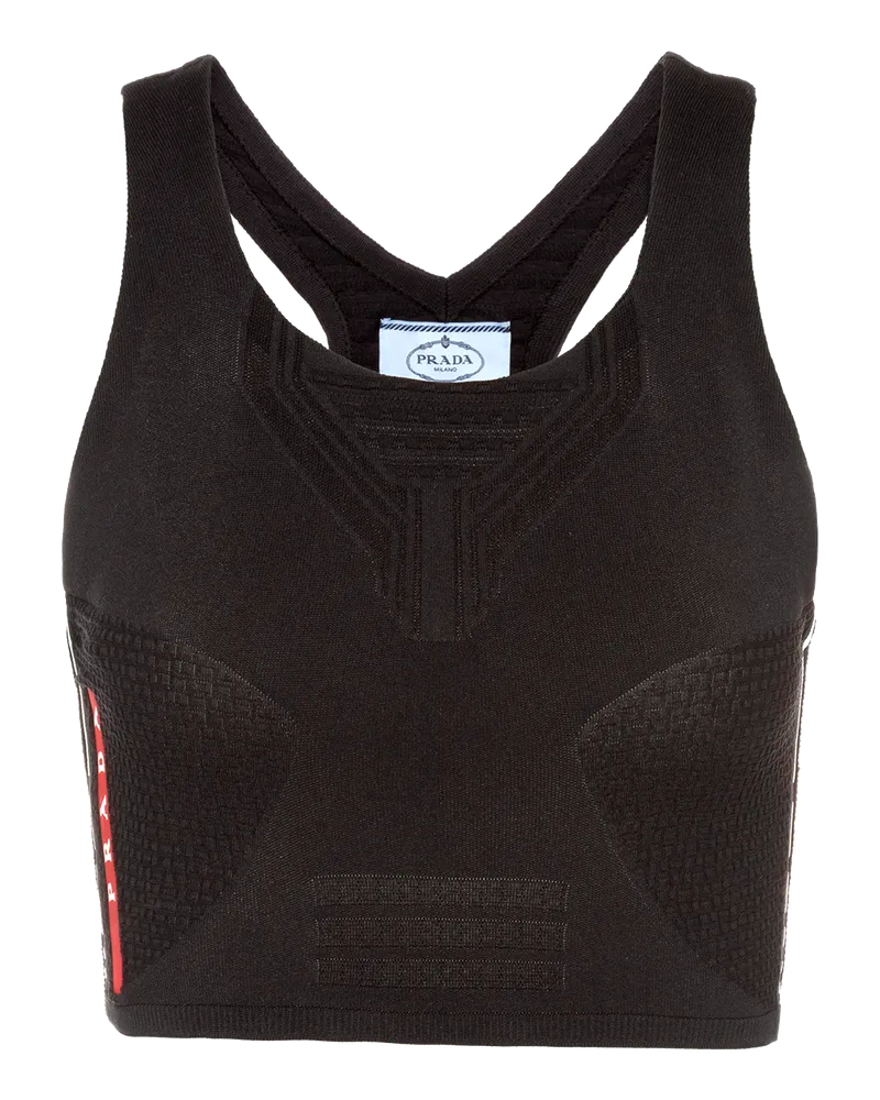 Prada Tanktop aus Soft Rec Polyester Schwarz
