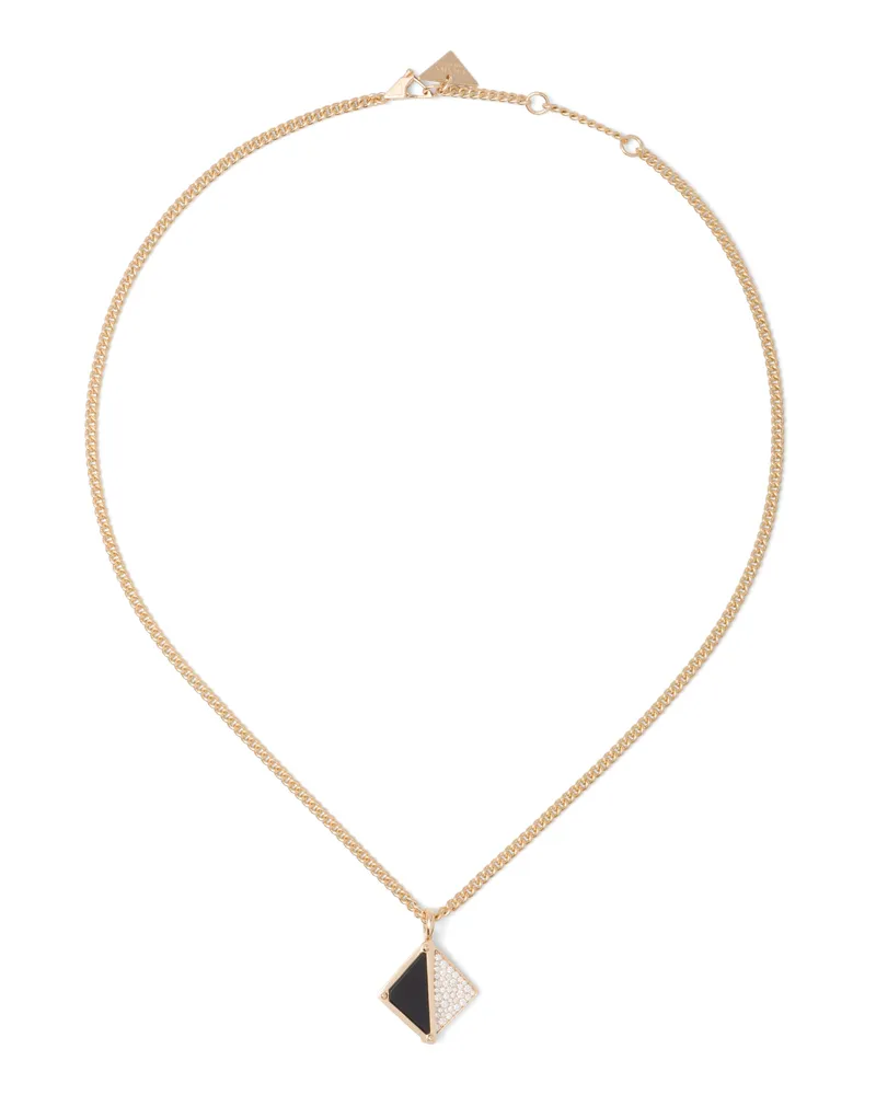 Prada Eternal Gold Halskette Mit Anhänger Aus Gelbgold Mit Diamanten Und Onyx, Damen, Gold/onyx/weiß, Größe Gold