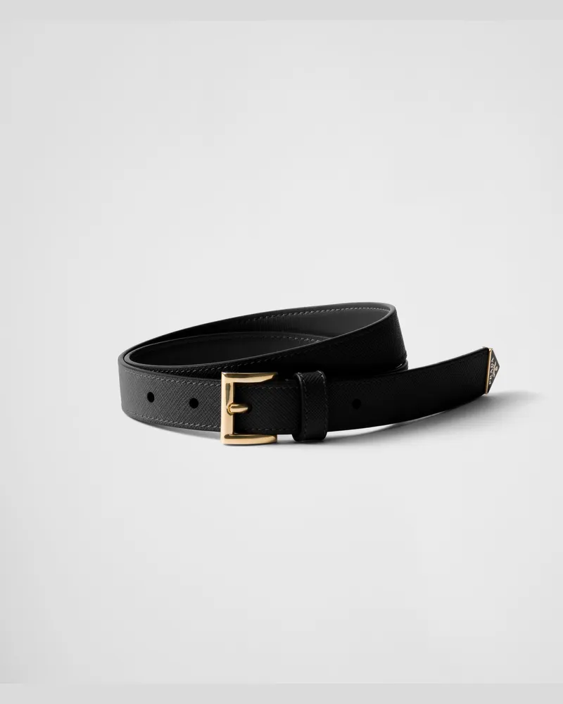 Prada Gürtel aus Saffiano-Leder Schwarz