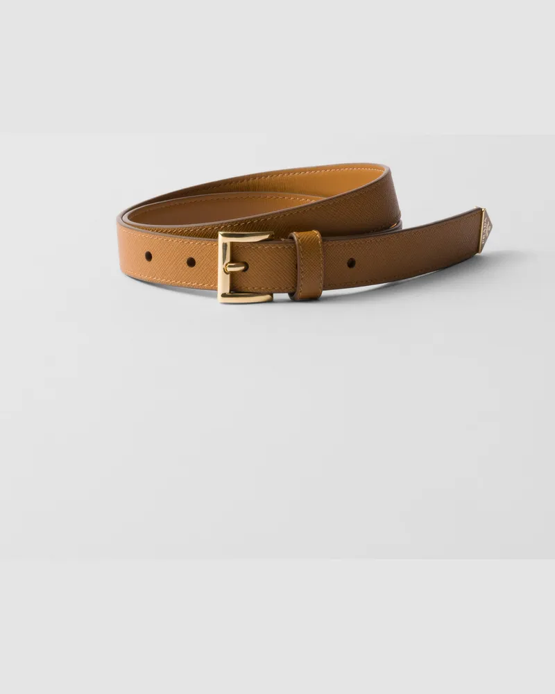 Prada Gürtel Aus Saffiano-leder, Damen, Schwarz, Größe Schwarz