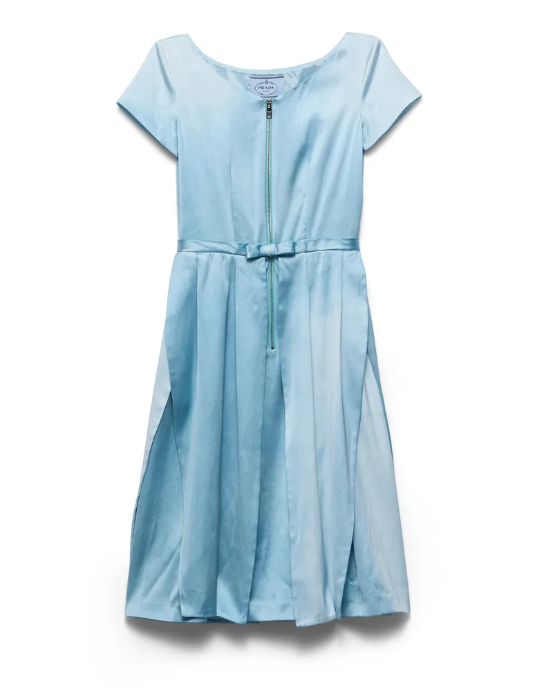 Prada Kleid Aus Gewaschener Duchesse-satin-seide, Damen, Anis, Größe Anis