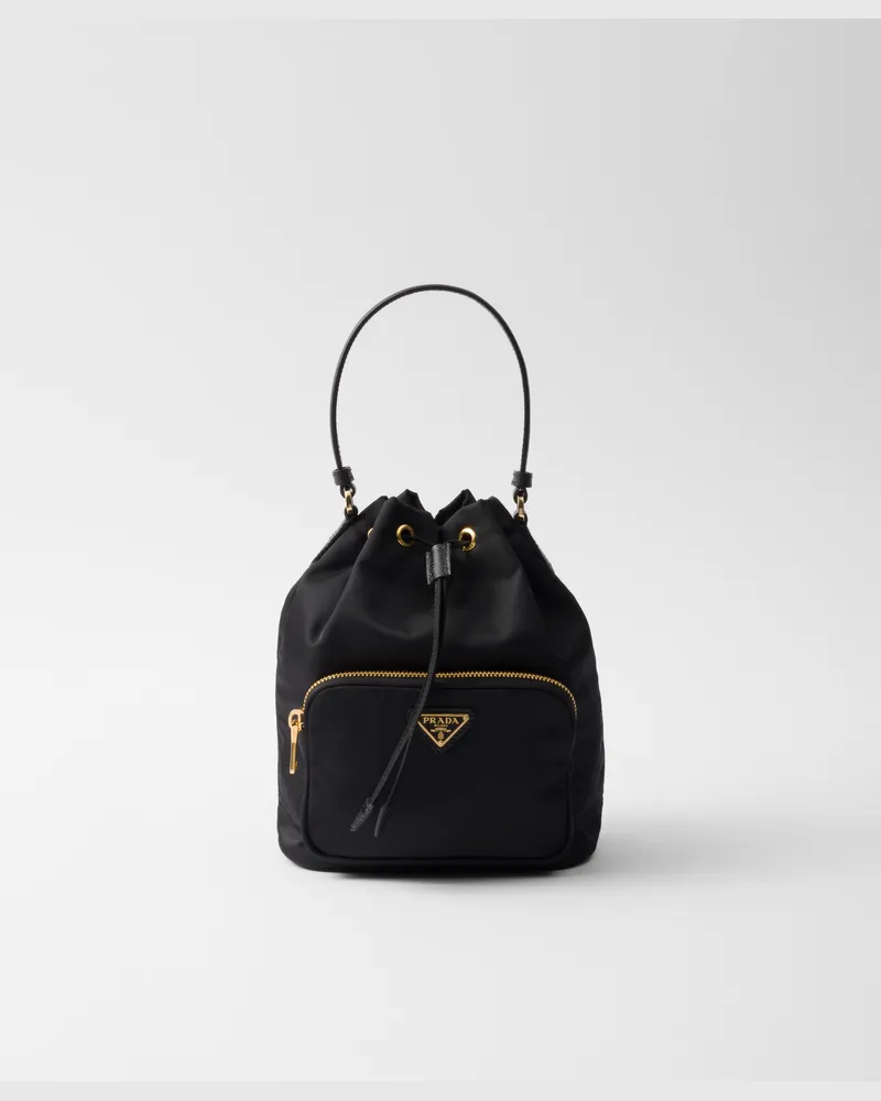Prada Duet Bucket Bag aus Re-Nylon Schwarz