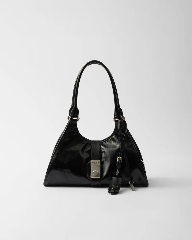 Prada Mittelgroße Tote Bag aus Leder Schwarz