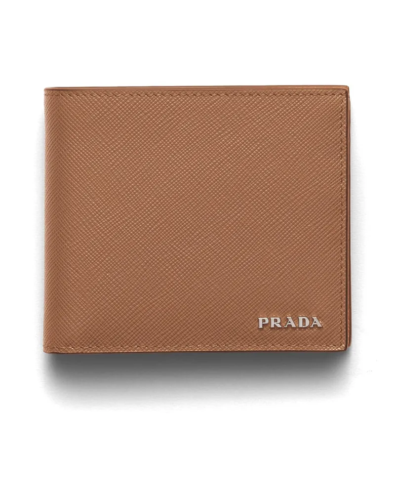 Prada Saffiano Leder Brieftasche Mit Münzfach, Herren, Leder/talk Leder