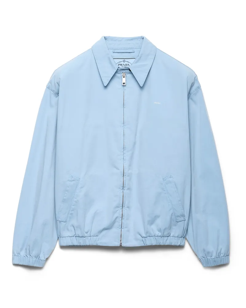 Prada Alte Blousonjacke Aus Gabardine, Damen, Astro-blau, Größe Astro-blau