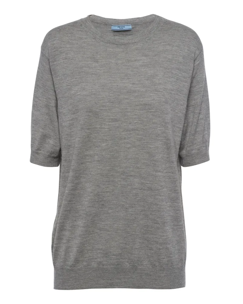 Prada Rundhalspullover Aus Kaschmir, Damen, Grau, Größe Grau