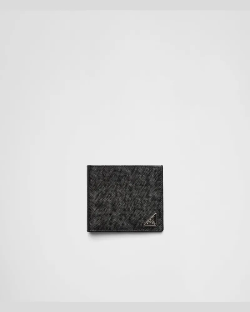 Prada Portemonnaie aus Leder Schwarz