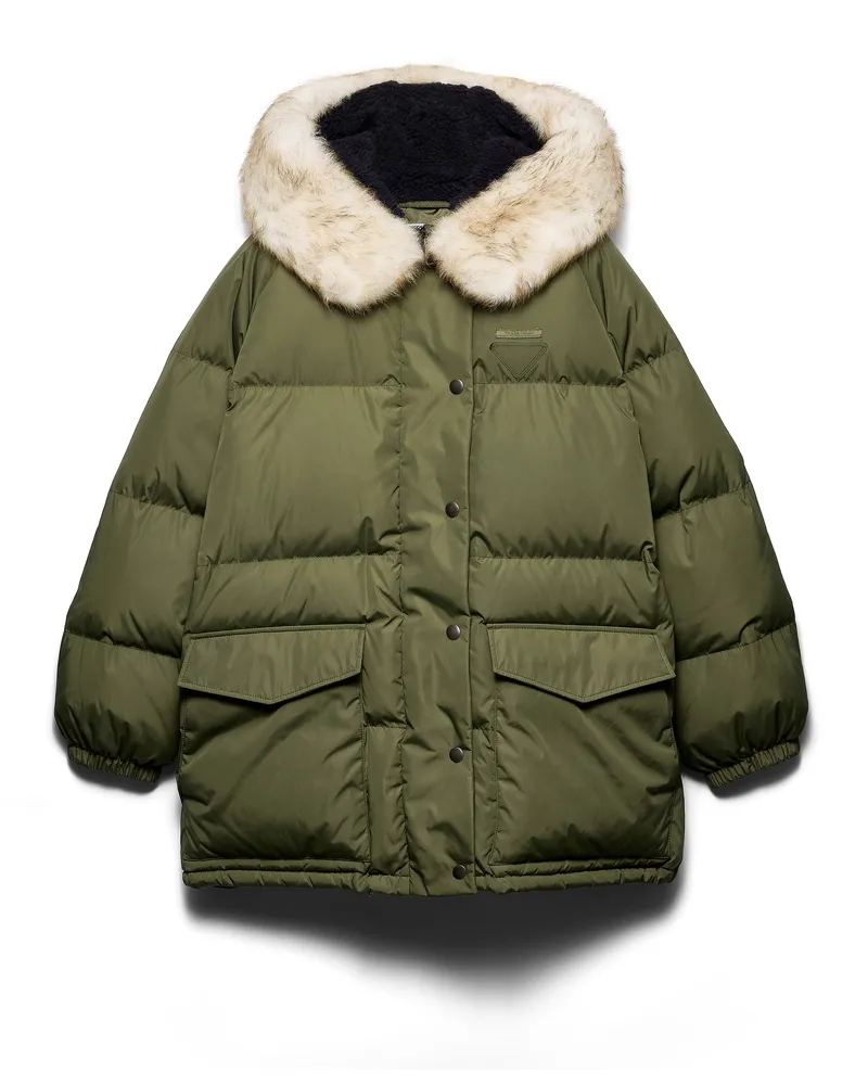 Prada Daunenjacke Aus Re-nylon, Damen, Waldgrün, Größe Waldgrün