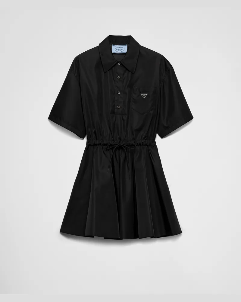 Prada Kurzärmliges Kleid aus Re-Nylon Schwarz