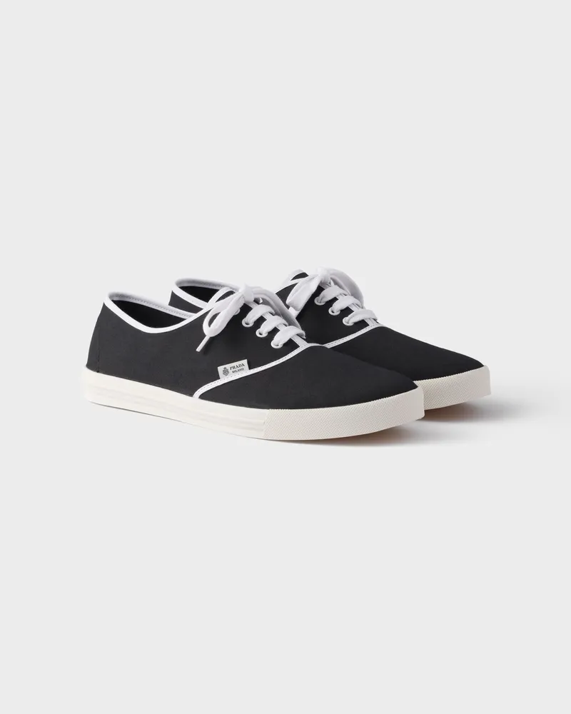 Prada Sneaker Aus Drillichgewebe, Herren, Schwarz, Größe 8,5 Schwarz