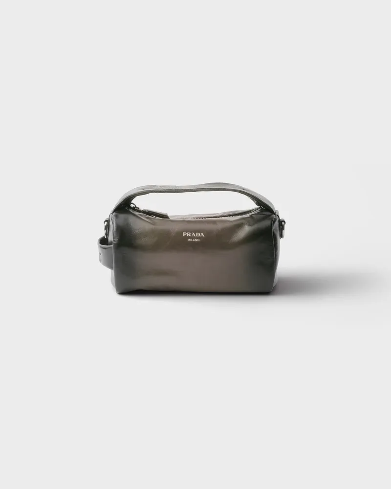 Prada Schultertasche aus Leder in Antik-Optik Military