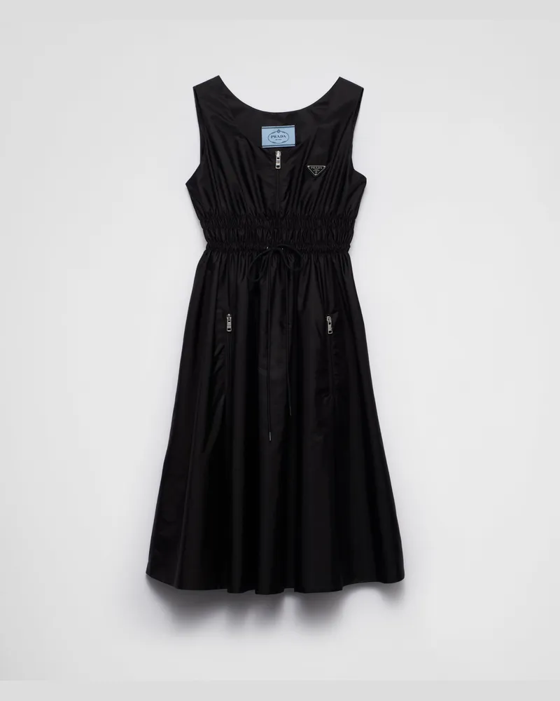 Prada Ärmelloses Kleid aus leichtem Re-Nylon Schwarz