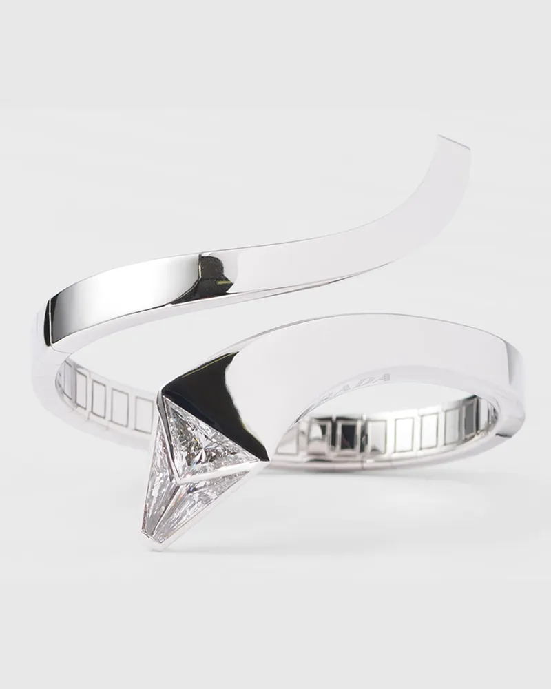 Prada Eternal Gold Schlangenarmreif – Weißgold mit im Labor gezüchteten Diamanten White